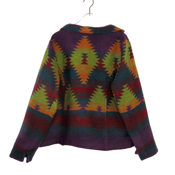 Coldwater Creek 1990s Vintage Rainbow Tribal Boho Western Jacket Large - Picture 2 of 7